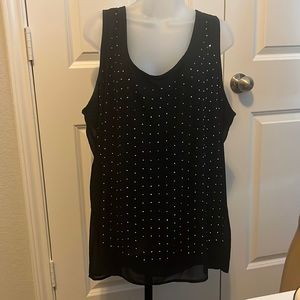 Dressy silk sequined top sleeveless